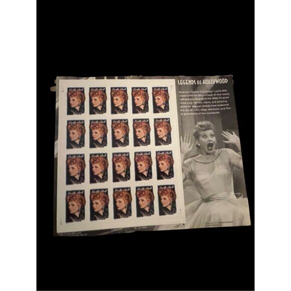US Stamp - 2001 Lucille Ball - 20 34c Stamp Sheet F/VF MNH #3523 - Picture 1 of 3